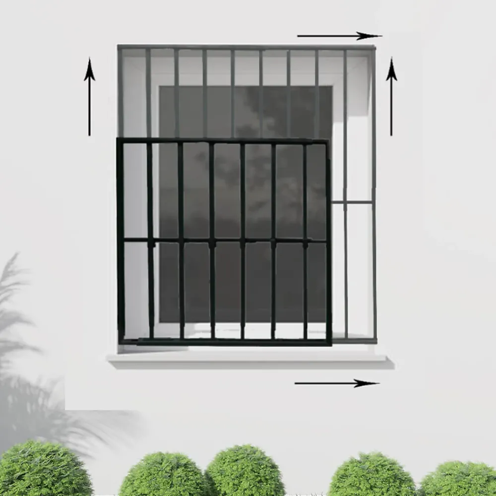 Adaptta Cerrajería Adaptable Grille de défense réglable pour fenêtre (largeur et hauteur) de 55x95 cm à 100x165 cm blanche
