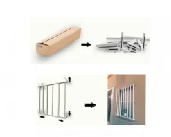 Adaptta Cerrajería Adaptable Grille de défense réglable pour fenêtre (largeur et hauteur) de 55x95 cm à 100x165 cm blanche