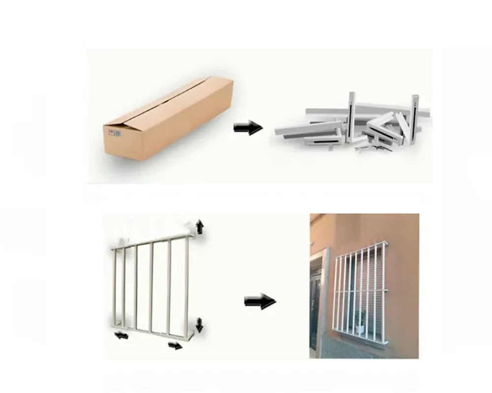 Adaptta Cerrajería Adaptable Grille de défense réglable pour fenêtre (largeur et hauteur) de 55x95 cm à 100x165 cm blanche