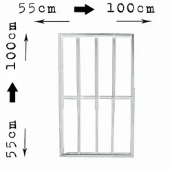 Adaptta Cerrajería Adaptable Grille de défense réglable pour fenêtre (largeur et hauteur) de 55x55 cm à 100x100 cm blanche