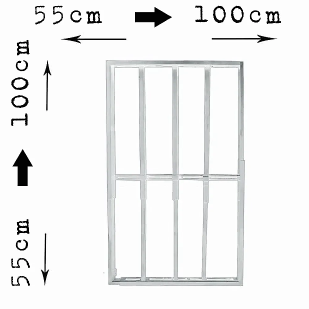 Adaptta Cerrajería Adaptable Grille de défense réglable pour fenêtre (largeur et hauteur) de 55x55 cm à 100x100 cm blanche