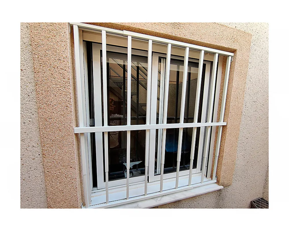 Adaptta Cerrajería Adaptable Grille de défense réglable pour fenêtre (largeur et hauteur) de 55x55 cm à 100x100 cm blanche