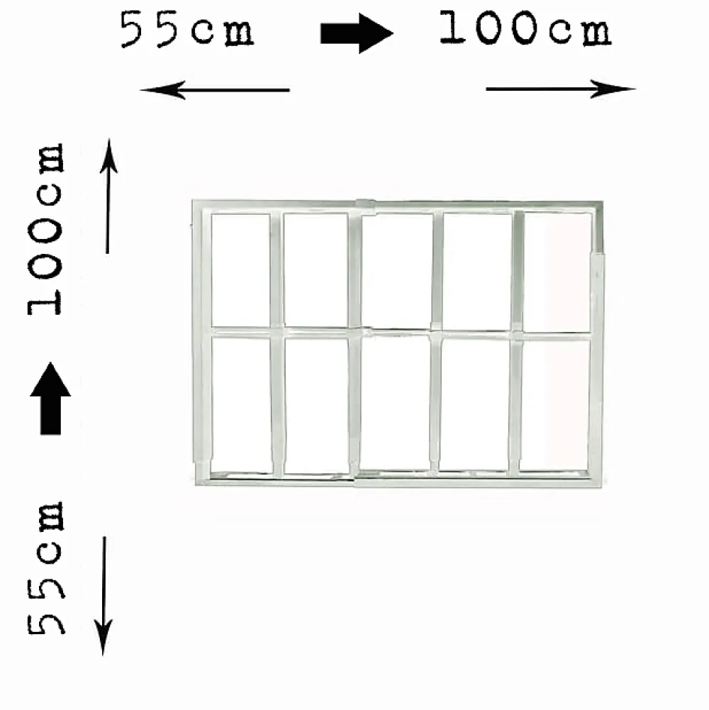 Adaptta Cerrajería Adaptable Grille de défense réglable pour fenêtre (largeur et hauteur) de 55x55 cm à 100x100 cm blanche