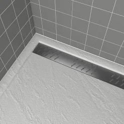 Galedo Evacuation De Douche-Grille d'évacuation l.69,5 cm pour receveur de douche Pedra et Pure 2, gun metal,