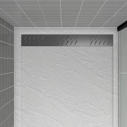 Galedo Grille d'évacuation l.79,5 cm pour receveur de douche Pedra et Pure 2, gun metal,