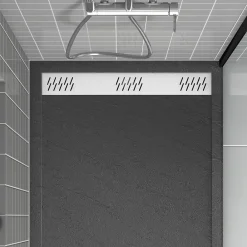 Galedo Evacuation De Douche-Grille d'évacuation l.79,5 cm pour receveur de douche Pedra et Pure 2, blanc,