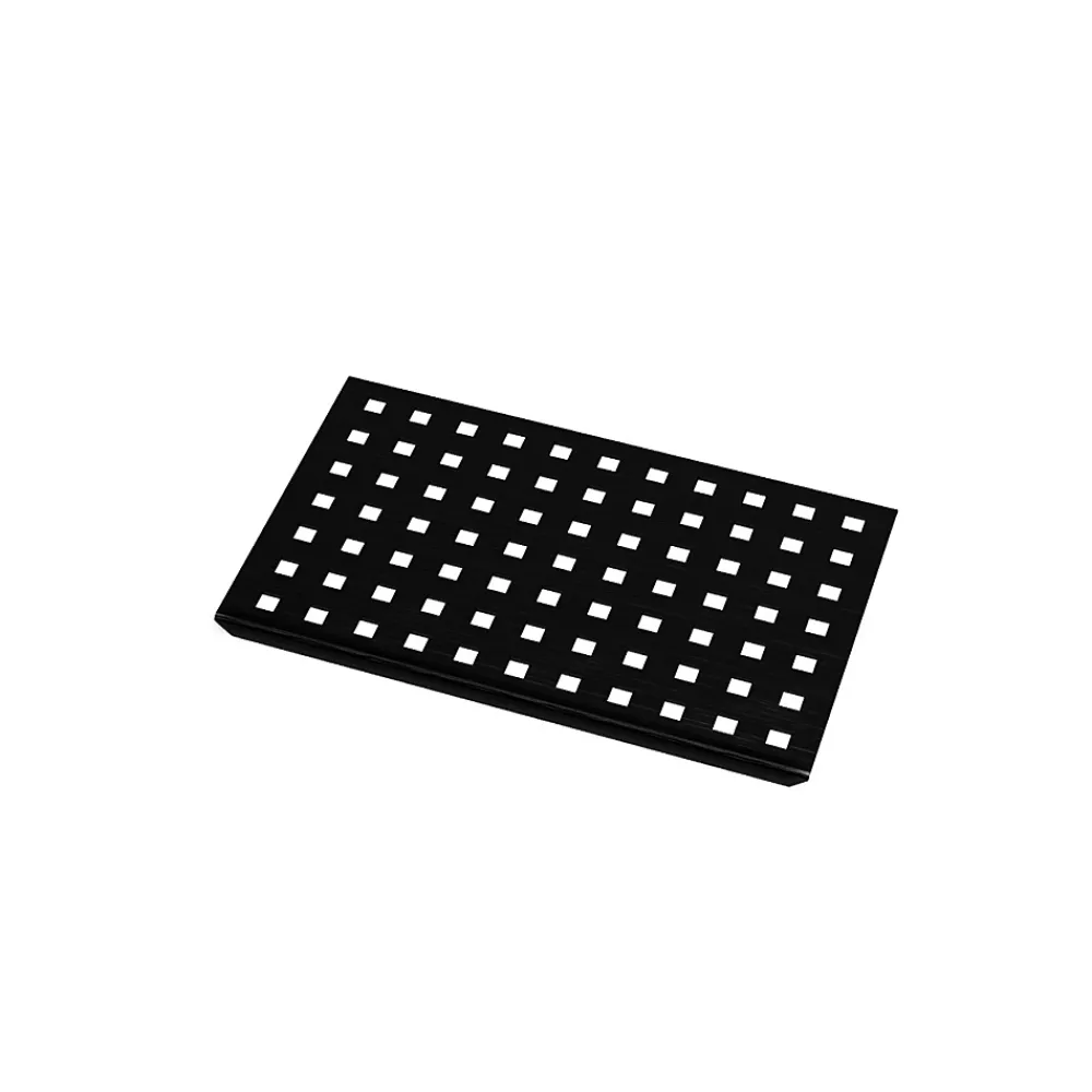 Aurlane Evacuation De Douche-Grille perforée en inox Noir Mat pour receveur - 20.15x12.3x0.55cm - ROCK 2 GRID DRILL