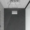 Aurlane Evacuation De Douche-Grille perforée en inox pour receveur - 20.15x12.3x0.55cm - ROCK 2 GRID DRILL