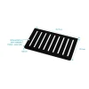 Aurlane Evacuation De Douche-Grille rainurée en inox Noir Mat pour receveur - 20.15x12.3x0.55cm - ROCK 2 GRID LINE