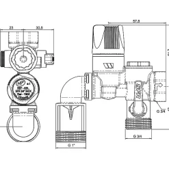 Watts Groupe de sécurité coudé - Inox - industries - 3/4'