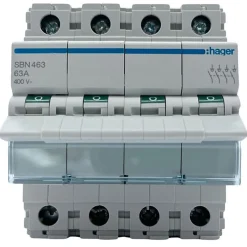 Hager Disjoncteur Et Coupe-Circuit-SBN463 Interrupteur modulaire 4P 63A