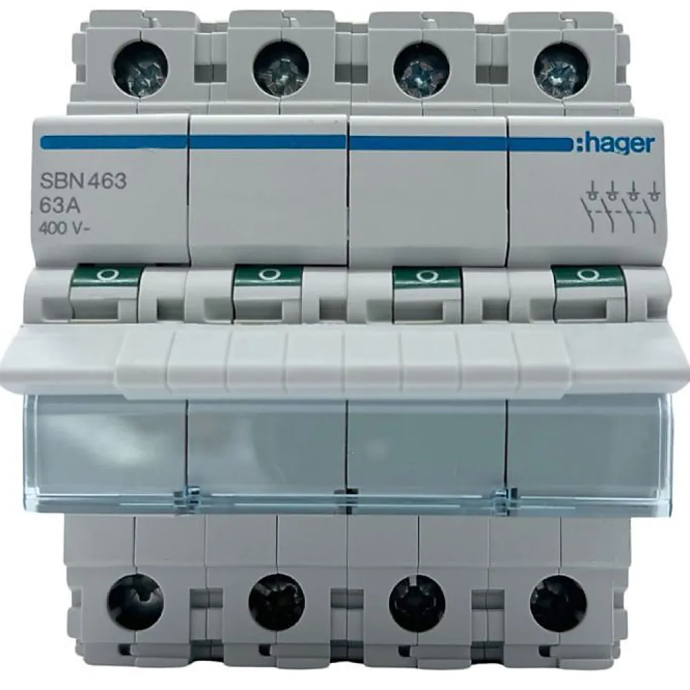 Hager Disjoncteur Et Coupe-Circuit-SBN463 Interrupteur modulaire 4P 63A