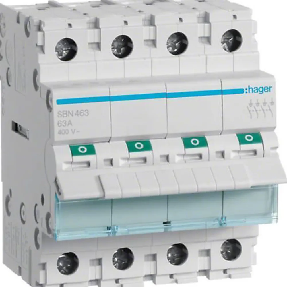 Hager Disjoncteur Et Coupe-Circuit-SBN463 Interrupteur modulaire 4P 63A