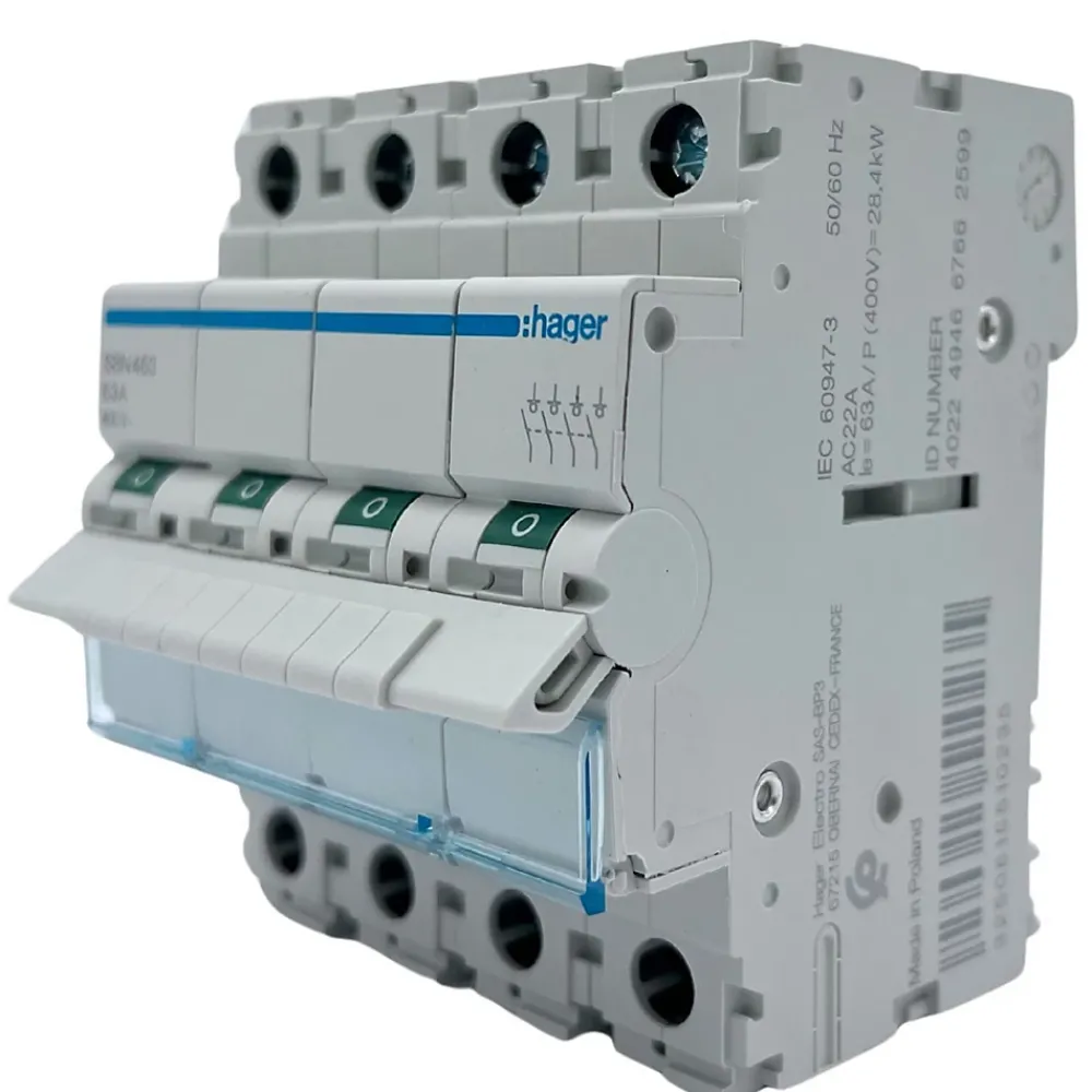 Hager Disjoncteur Et Coupe-Circuit-SBN463 Interrupteur modulaire 4P 63A