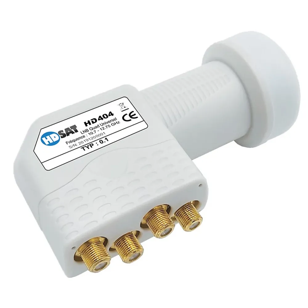 Hdsat Antenne, Parabole Et Fixation-HD404 LNB Quad Full HD 4K Tête Parabole 4 sorties 0,1dB Compatible ASTRA EUTELSAT