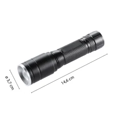 Velamp Lampe Torche-HUNTER : Lampe torche LED rechargeable 5W avec fonction zoom.