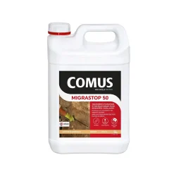 Comus Etanchéité Du Mur Intérieur-Hydrofuge Minéral MIGRASTOP 50 - 5L - Traitement Hydrofuge pour remontées capillaires, murs humides, pierres calcaires -