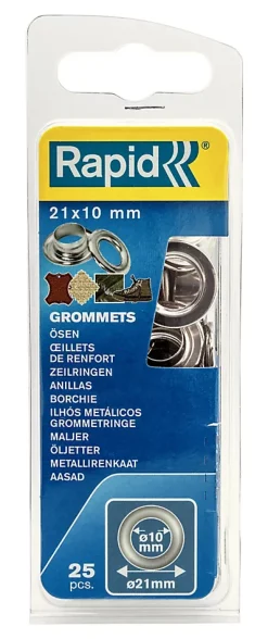 Rapid Œillets de renfort 5000412 en acier Ø 10 mm boite de 25 pièces
