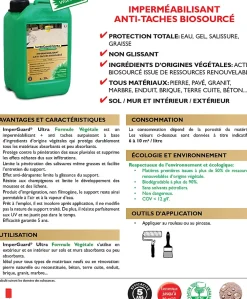 Guard Industrie ImperGuard Ultra Formule Végétale Imperméabilisant Super Antitache Incolore Toute Pierre 1L 10m2