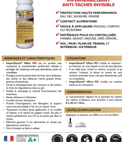 Guard Industrie Imperméabilisant Marbre Granit ImperGuard Ultra MG 500 ml anti tache traite 10 m²