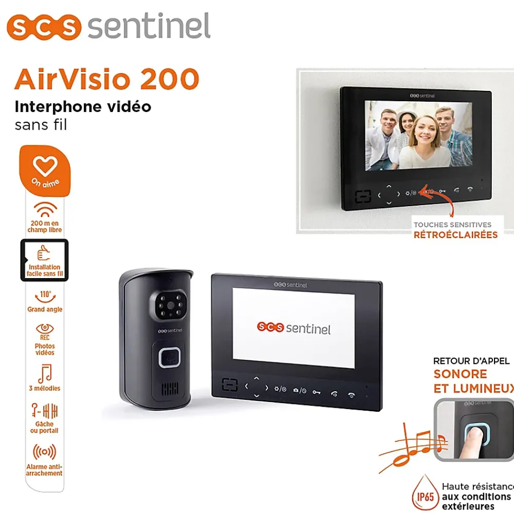 SCS Sentinel Interphone vidéo sans fil AirVisio 200