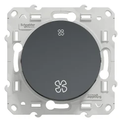 Schneider Electric Interrupteur Encastrable-Interrupteur commande VMC 2 boutons à vis Odace anthracite