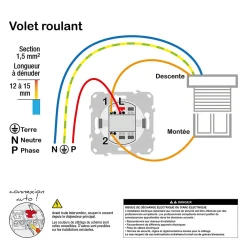 Schneider Electric Interrupteur Encastrable-Interrupteur commande volet-roulant 2 boutons Ovalis anthracite