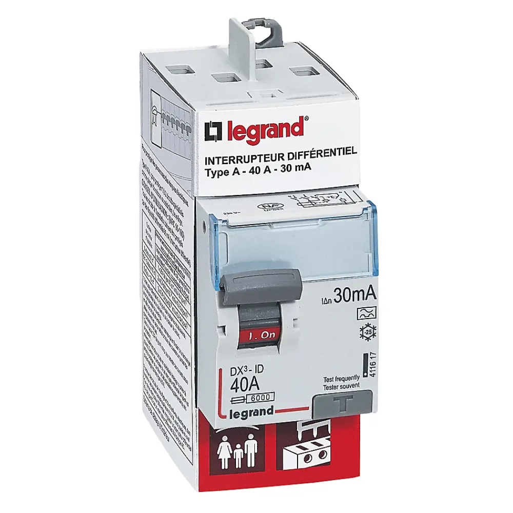Legrand Interrupteur différentiel 40A 30mA type A sortie haut