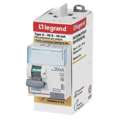 Legrand Interrupteur différentiel 40A 30mA type A sortie haut