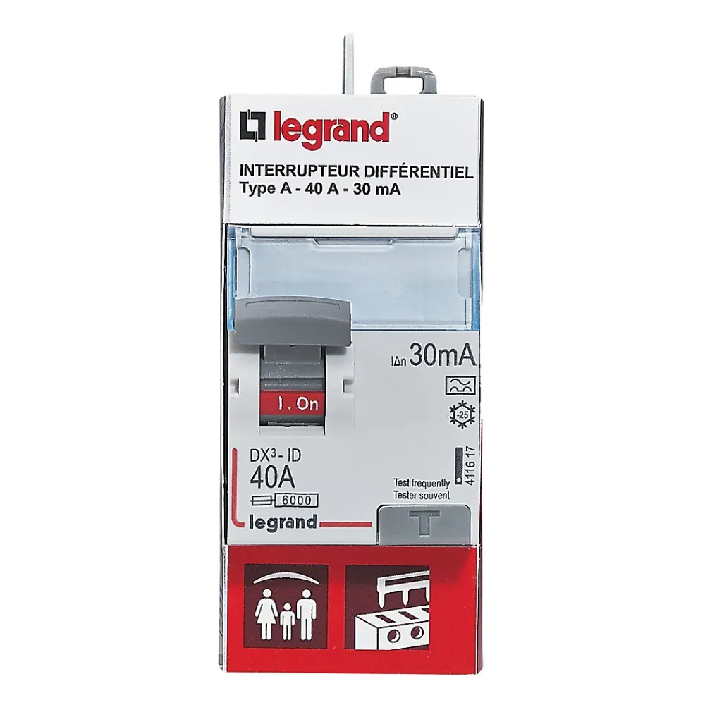 Legrand Interrupteur différentiel 40A 30mA type A sortie haut