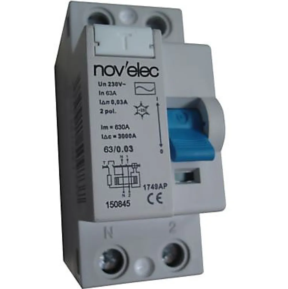 Novelec Interrupteur différentiel 30mA 63A type AC Nov'Elec