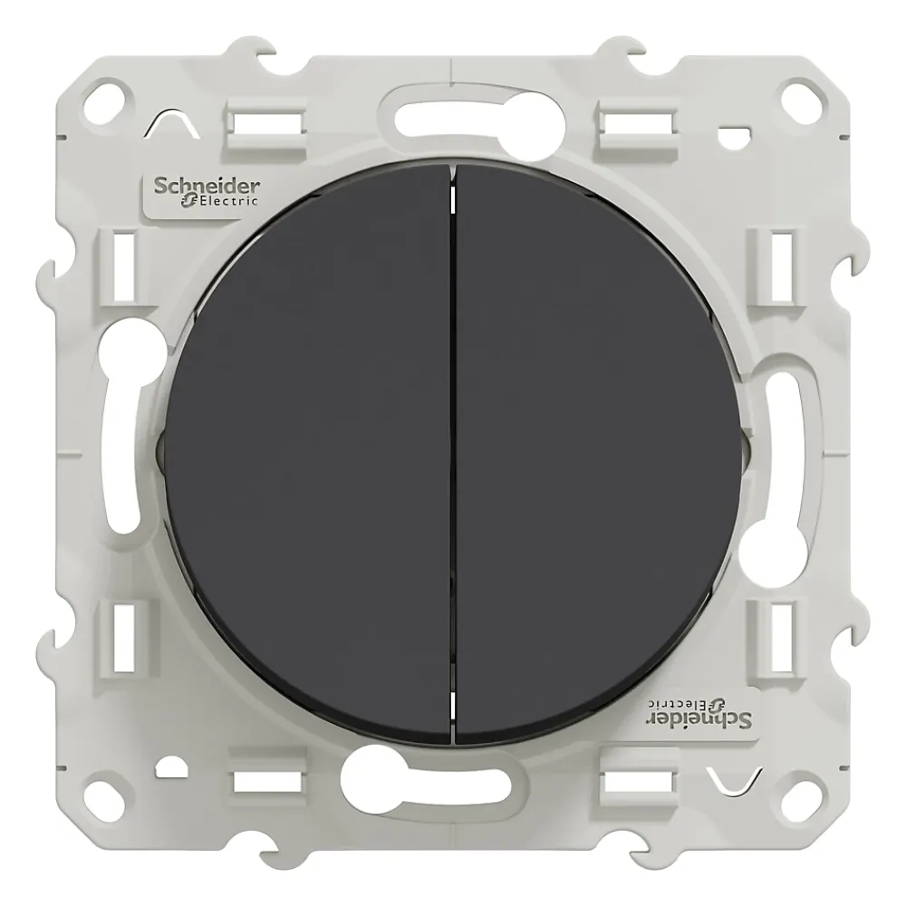 Schneider Electric Interrupteur double va-et-vient connexion rapide à vis Odace anthracite