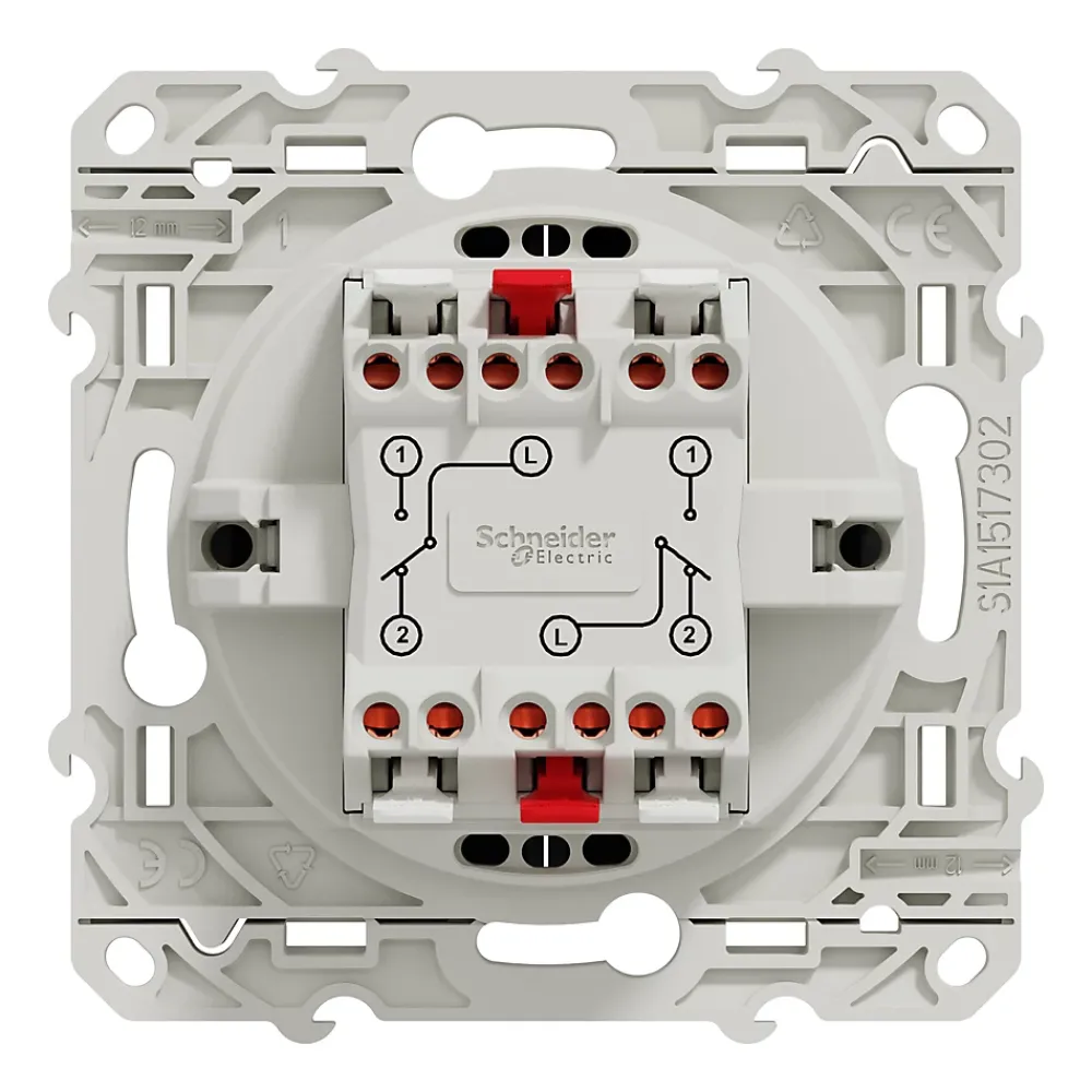 Schneider Electric Interrupteur double va-et-vient connexion rapide à vis Odace anthracite