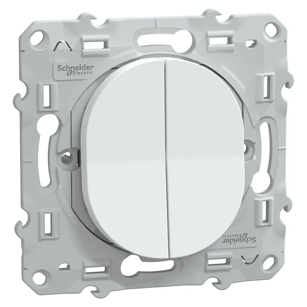 Schneider Electric Interrupteur Encastrable-Interrupteur double va-et-vient Ovalis blanc