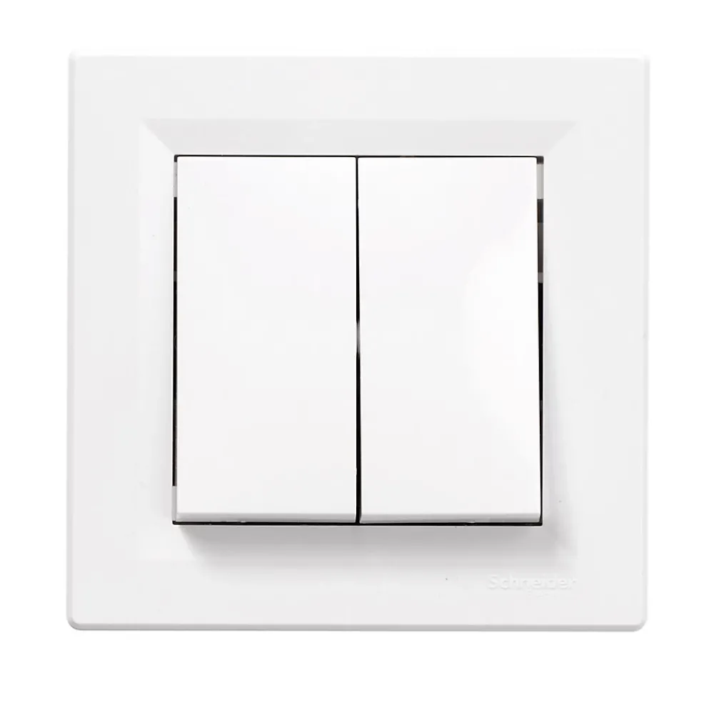 Schneider electric Interrupteur double va-et-vient complet Asfora blanc