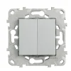 Schneider Electric Interrupteur Encastrable-Interrupteur double va-et-vient connexion rapide 10A Unica Déco aluminium