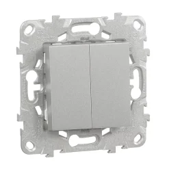 Schneider Electric Interrupteur Encastrable-Interrupteur double va-et-vient connexion rapide 10A Unica Déco aluminium