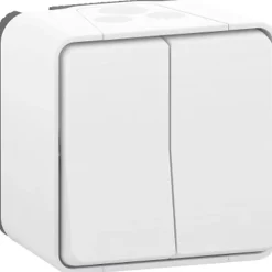 Schneider Electric Interrupteur double va-et-vient étanche complet saillie Mureva Styl blanc