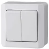 Interrupteur double va-et-vient 10 A blanc brillant