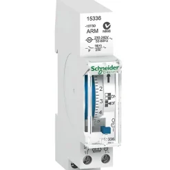 Schneider Electric 15336 Interrupteur Horaire électromécanique Journalier 24h - 1 Canal - Réserve De Marche 100h - Schneider