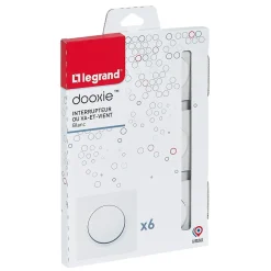 Legrand Interrupteur Encastrable-Interrupteur Dooxie blanc, 6 pièces