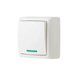 Jacobsen Interrupteur lumineux monobloc en saillie Sigurd blanc complet