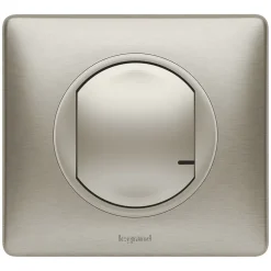 Legrand Interrupteur Encastrable-Interrupteur à option variateur à câbler pour installation connectée Céliane with Netatmo avec plaque Métal Titane