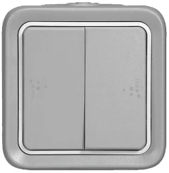 Legrand Interrupteur ou va-et-vient étanche PLEXO complet IP55 saillie gris double - - 069715