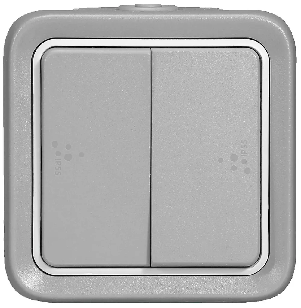 Legrand Interrupteur ou va-et-vient étanche PLEXO complet IP55 saillie gris double - - 069715