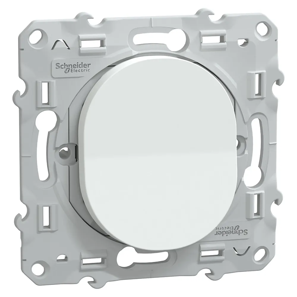 Schneider Electric Interrupteur Encastrable-Interrupteur poussoir 10A Ovalis blanc