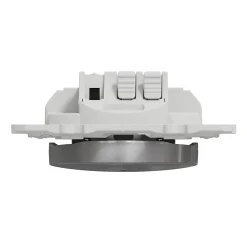 Schneider Electric Interrupteur poussoir lumineux LED bleu 10A à vis  Odace aluminium