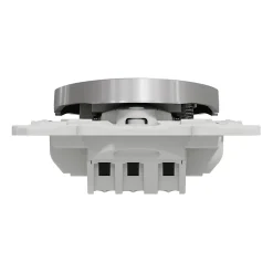 Schneider Electric Interrupteur poussoir lumineux LED bleu 10A à vis  Odace aluminium