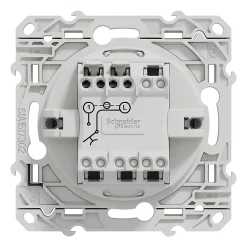 Schneider Electric Interrupteur poussoir lumineux LED bleu 10A à vis  Odace aluminium