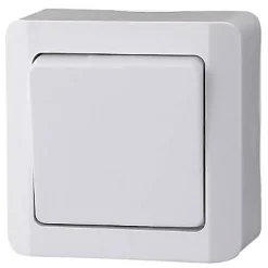 Interrupteur En Saillie-Interrupteur poussoir Nova blanc brillant